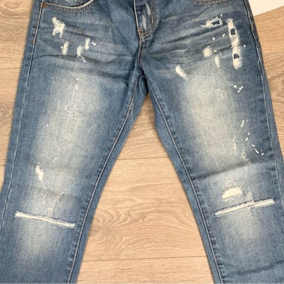 Free People One Teaspoon Freebirds Skinny Jeans Distressed Zip Ankle low rise - Picture 4 of 16